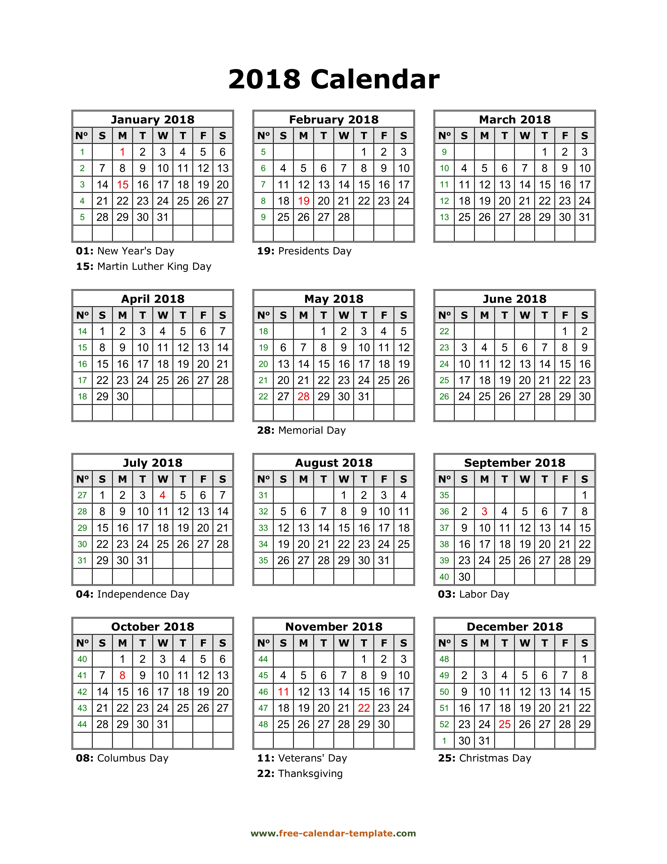 2018-calendar-templates-and-images