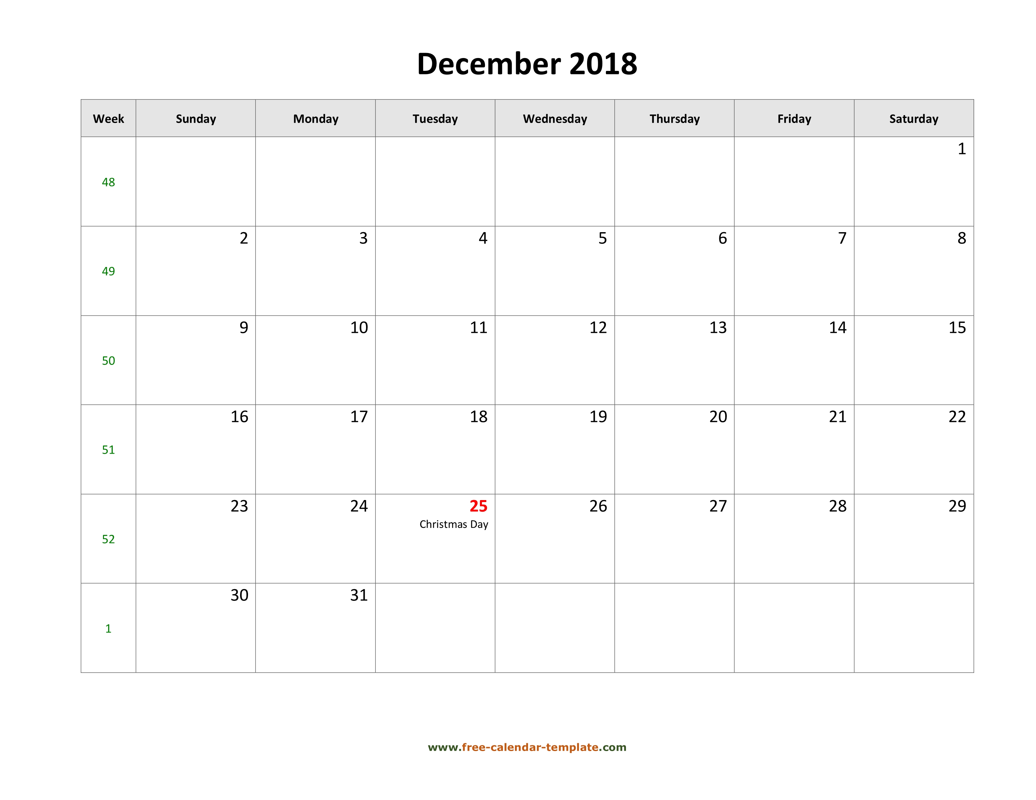 free-2018-calendar-blank-december-template-horizontal-free-calendar