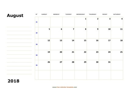 august 2018 calendar boxnotes horizontal