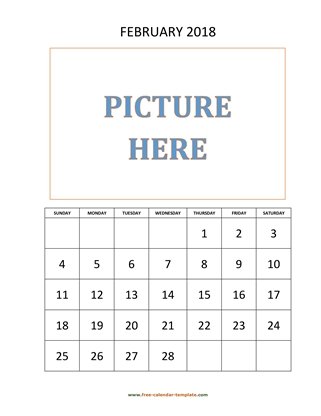 february 2018 calendar picture vertical