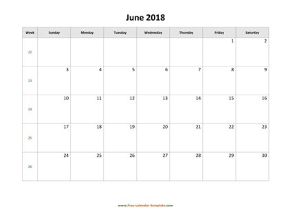 june 2018 calendar holidays horizontal