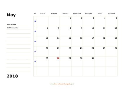 may 2018 calendar boxnotes horizontal
