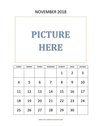 november 2018 calendar picture vertical