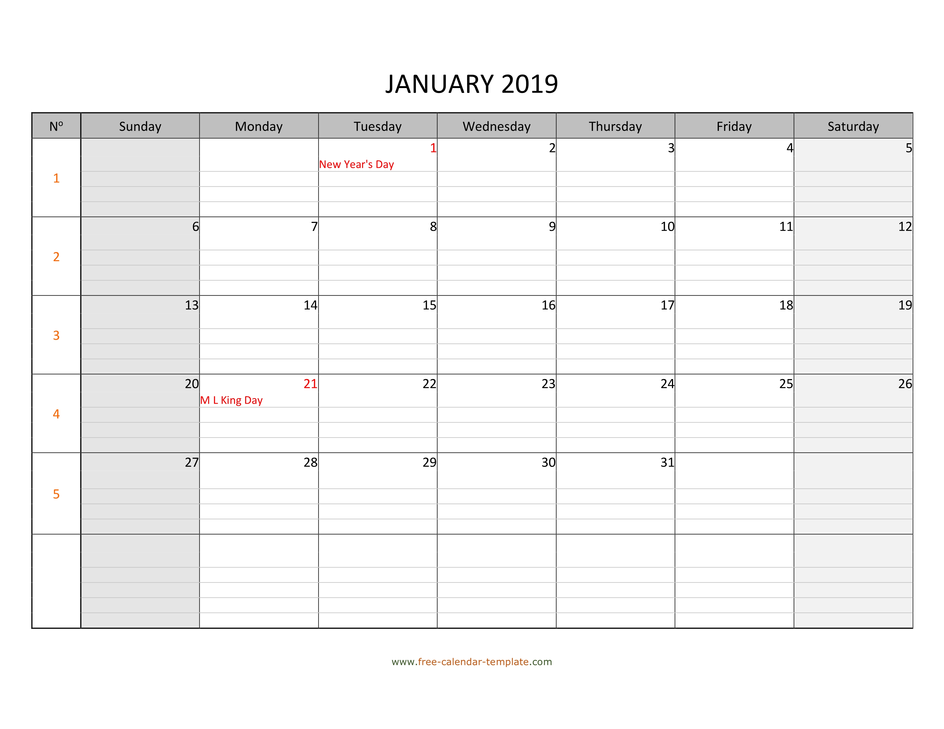 Free Photo Calendar Template 2019 from www.free-calendar-template.com