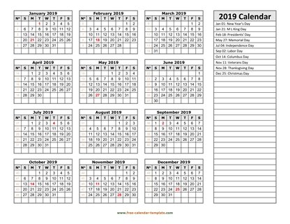 Blank Calendar Template 2019 from www.free-calendar-template.com