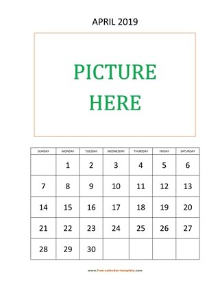 april 2019 calendar picture vertical