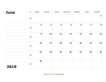 june 2019 calendar boxnotes horizontal