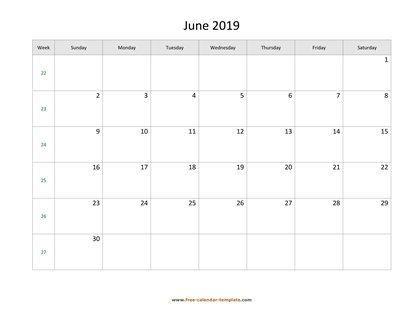 june 2019 calendar holidays horizontal