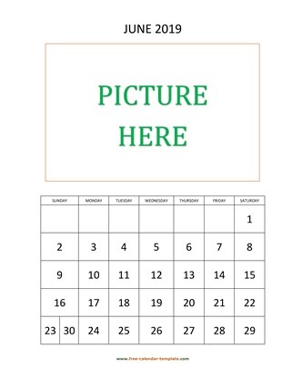 june 2019 calendar picture vertical