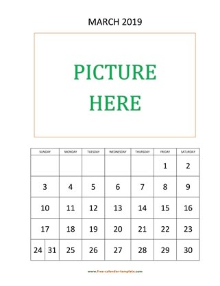 march 2019 calendar picture vertical