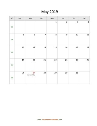 may 2019 calendar holidays vertical