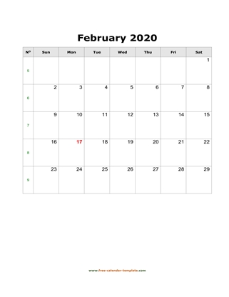 february 2020 calendar holidays vertical