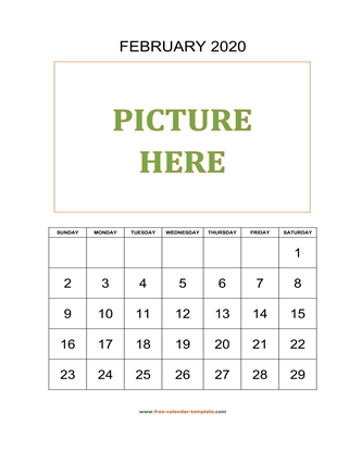 february 2020 calendar picture vertical