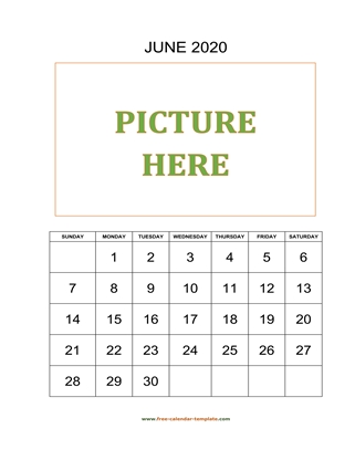 june 2020 calendar picture vertical