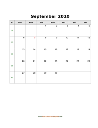 september 2020 calendar holidays vertical