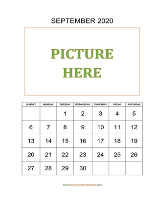 september 2020 calendar picture vertical