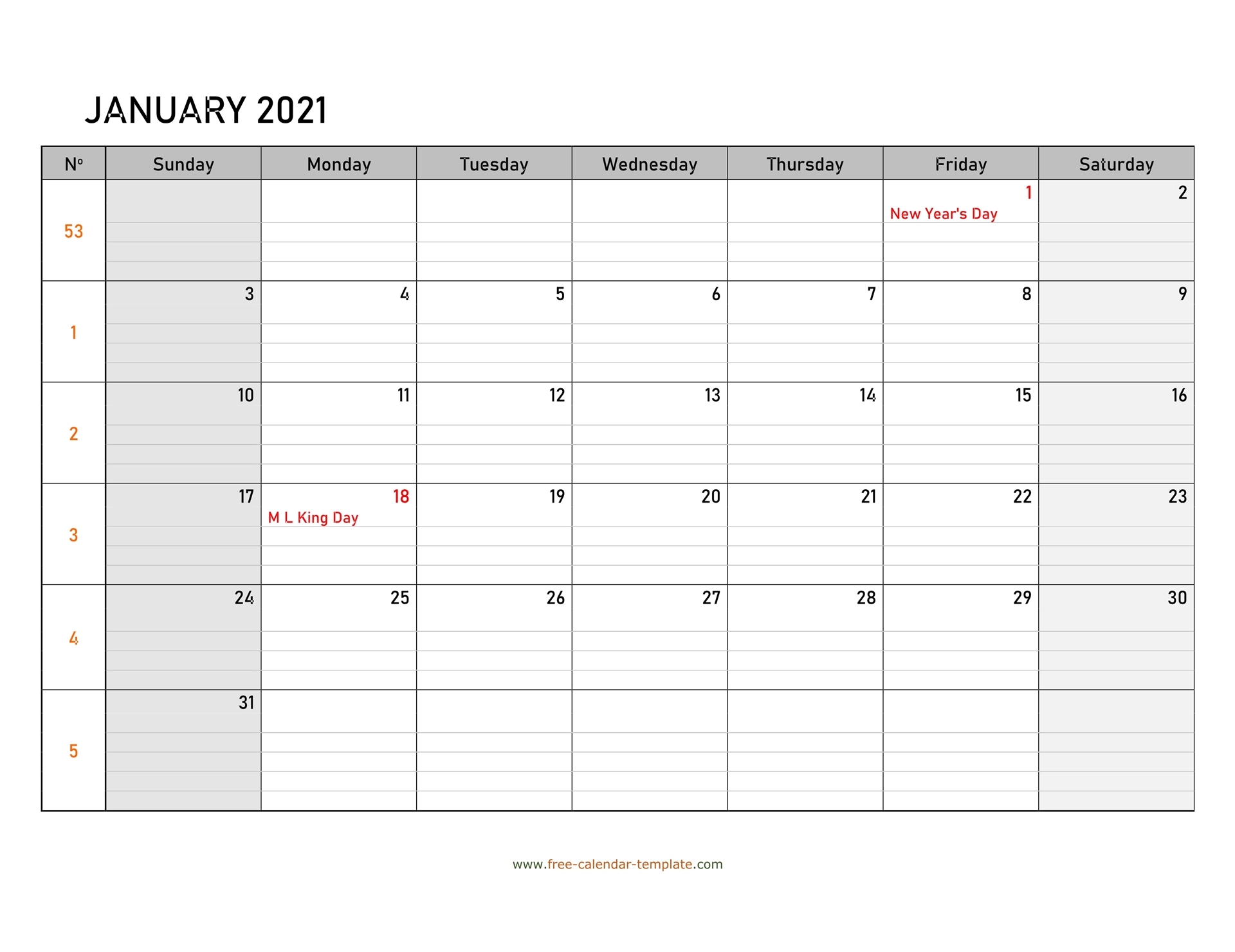 Featured image of post Free January 2021 Calendar Template - Maybe this can help remembering things you have to do this month.