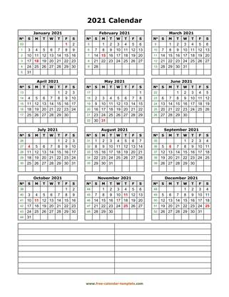 2021 calendar notes vertical