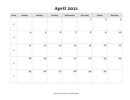 april 2021 calendar holidays horizontal