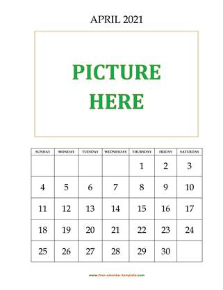april 2021 calendar picture vertical