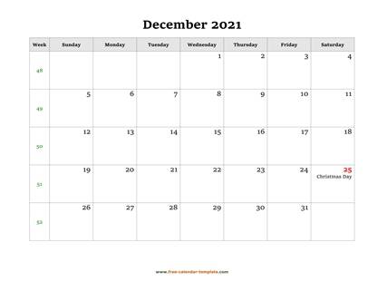 december 2021 calendar holidays horizontal