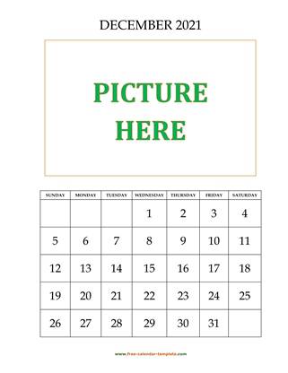 december 2021 calendar picture vertical