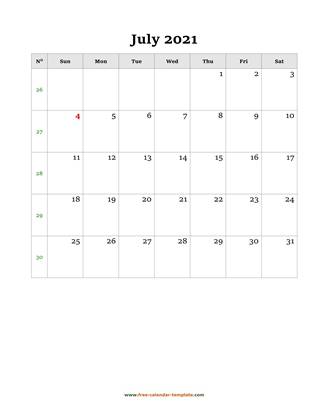 july 2021 calendar holidays vertical