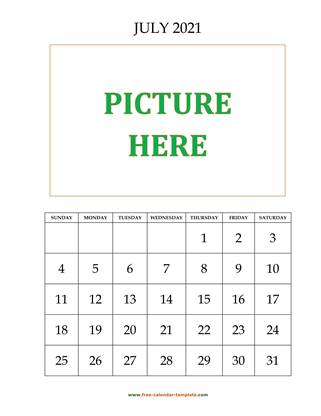 july 2021 calendar picture vertical