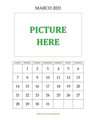 march 2021 calendar picture vertical