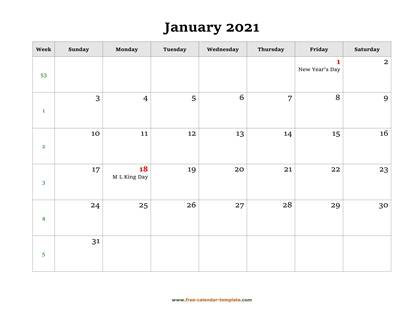 monthly 2021 calendar holidays horizontal