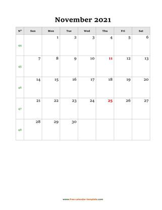 november 2021 calendar holidays vertical