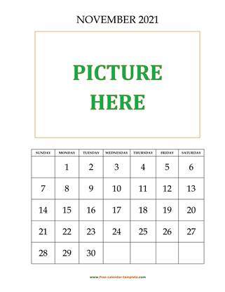 november 2021 calendar picture vertical