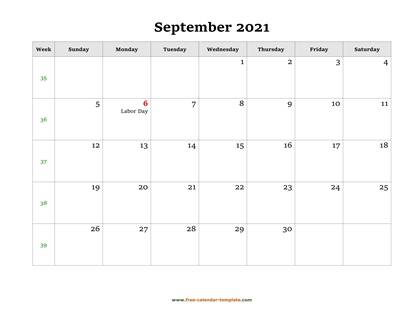 september 2021 calendar holidays horizontal
