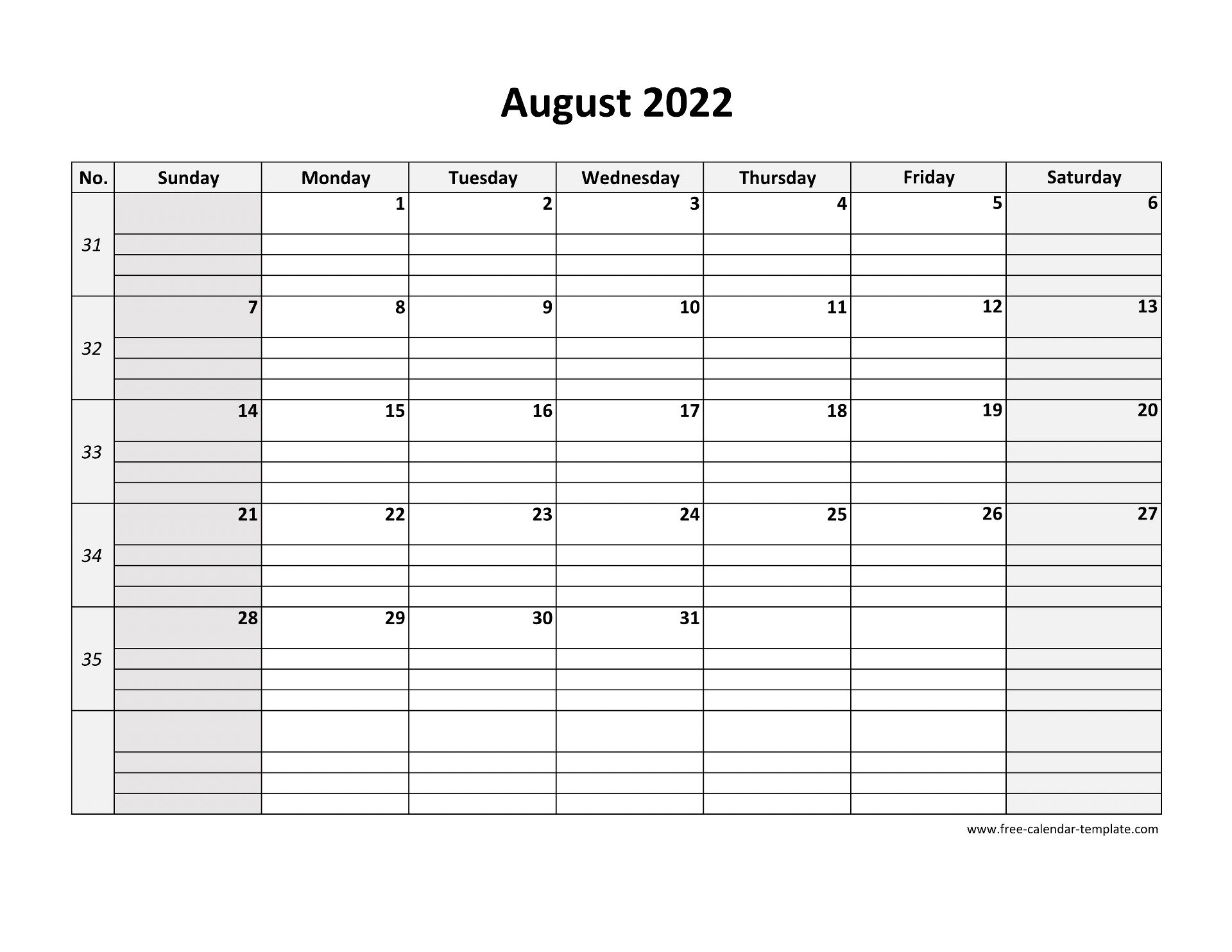 Free Printable August 2022 Calendars Wiki Calendar August 2022 