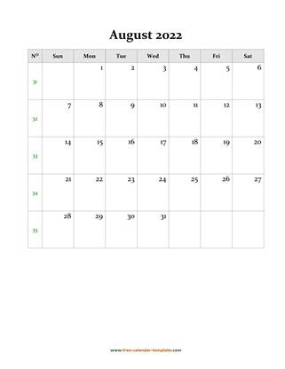 august 2022 calendar holidays vertical