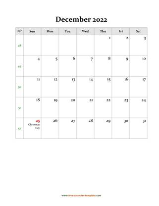 december 2022 calendar holidays vertical
