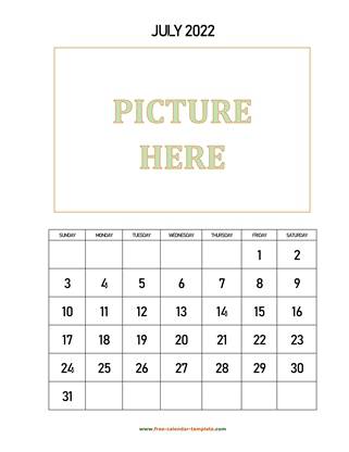 july 2022 calendar picture vertical