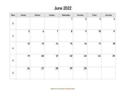 june 2022 calendar holidays horizontal