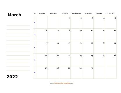march 2022 calendar boxnotes horizontal