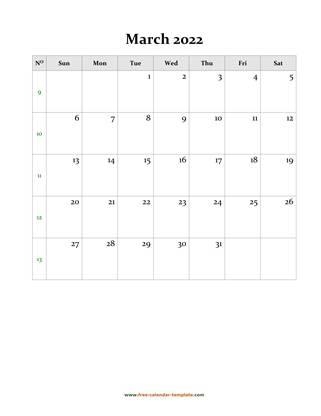 march 2022 calendar holidays vertical