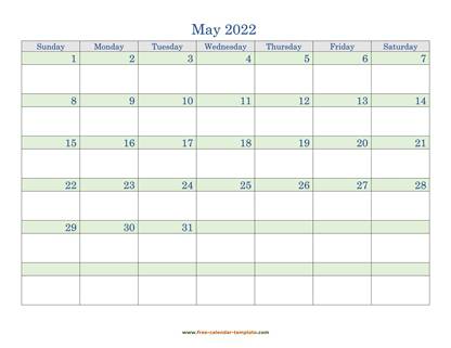 may 2022 calendar daycolored horizontal