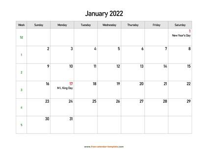 monthly 2022 calendar holidays horizontal