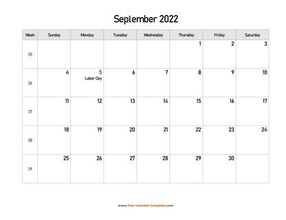 september 2022 calendar holidays horizontal