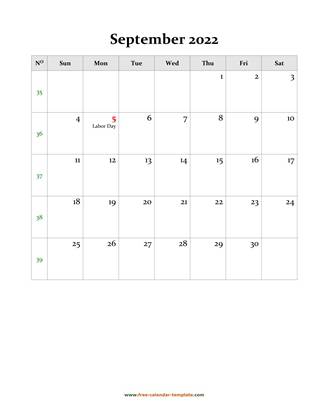 september 2022 calendar holidays vertical