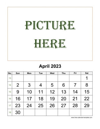 april 2023 calendar picture vertical