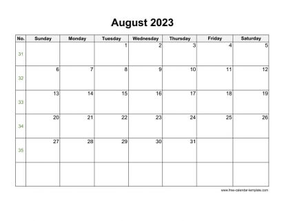 august 2023 calendar holidays horizontal