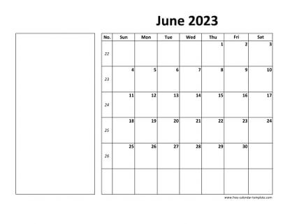 june 2023 calendar boxnotes horizontal