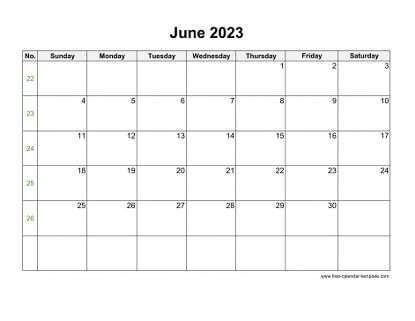 june 2023 calendar holidays horizontal