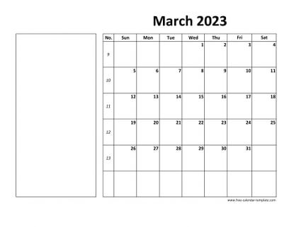 march 2023 calendar boxnotes horizontal