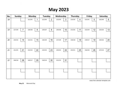 may 2023 calendar checkboxes horizontal
